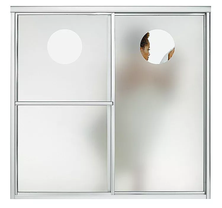 shower door with privacy coatings glass