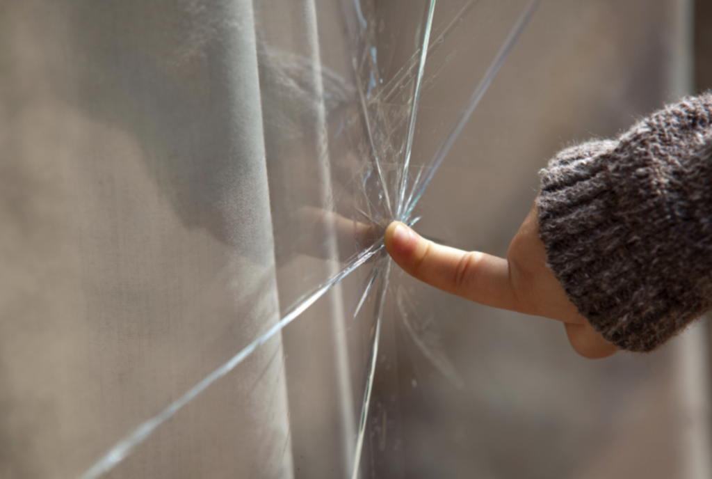 cracked glass panel