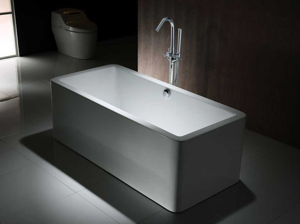 rectangular freestanding acrylic bathtub white 1500x750x580mm CC432