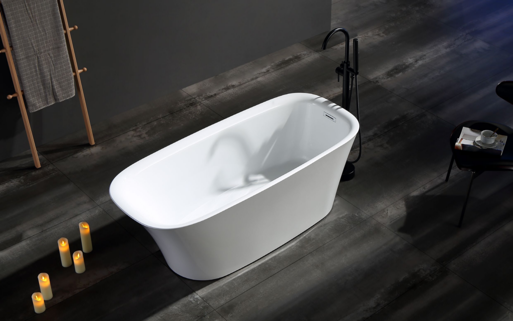 ergonomic freestanding acrylic bathtub white comfortable design CC435