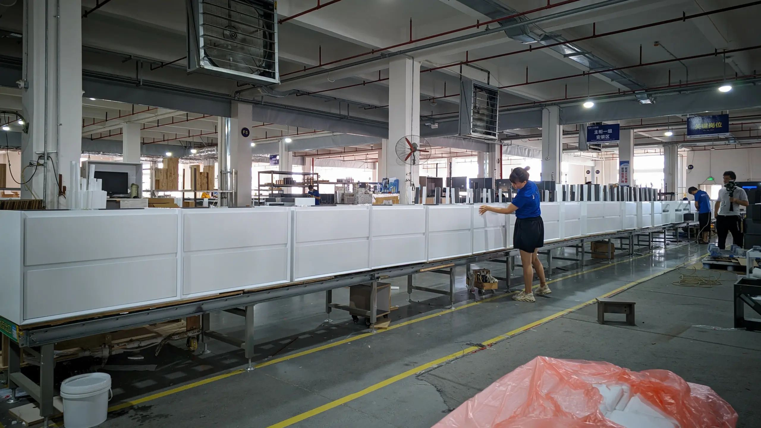 KJbath production workshop where shower hardware is machined and finished before salt spray testing