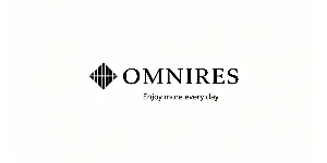 Omniares brand logo with black geometric diamond icon, bold uppercase name and Enjoy More Every Day tagline