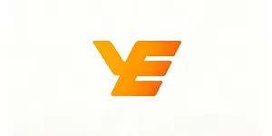 Geometric YE monogram brand logo with yellow to orange gradient on plain white background